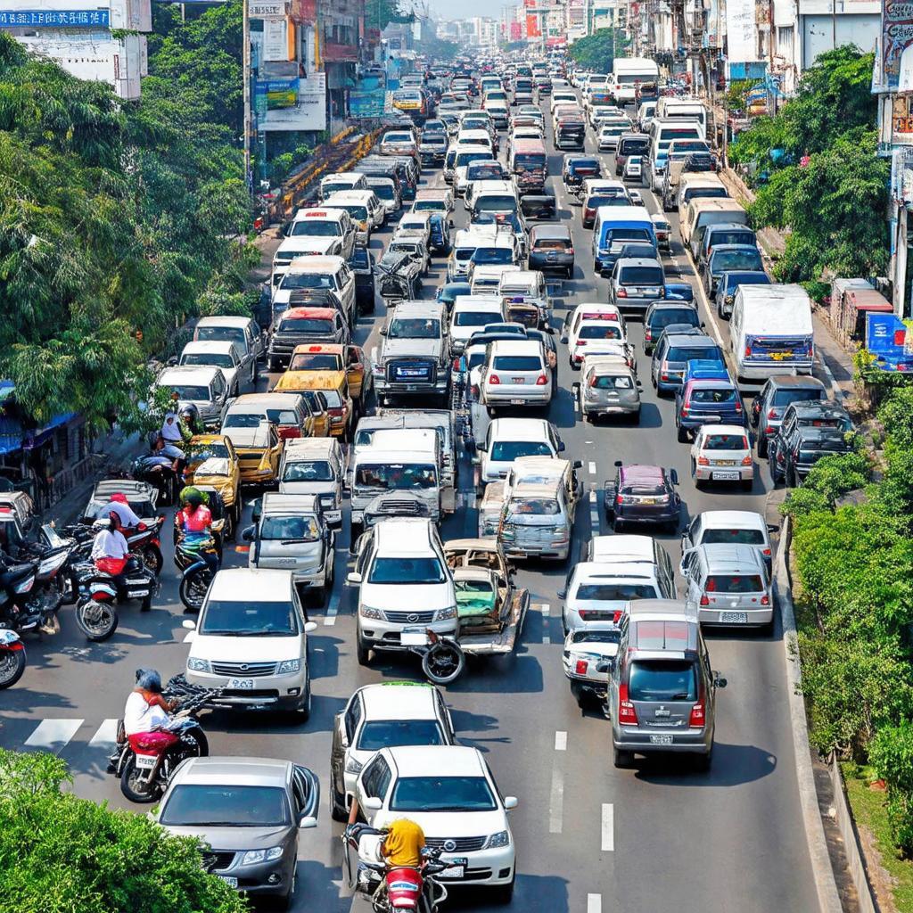 Cảnh kẹt xe nghiêm trọng trên đường Trường Sơn, gần sân bay Tân Sơn Nhất, giờ cao điểm
